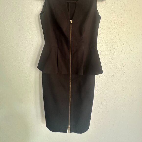 FINAL PRICE The Limited Black Front Zipper Peplum Dress Size 0 - Picture 7 of 7